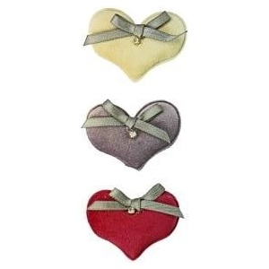 TITANUM Material plush hearts 54x40mm 3pcs