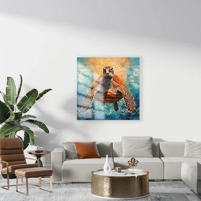 Art gift Стъклено АРТ пано - Огнена костенурка