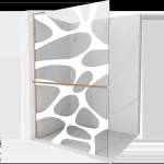 Mexen Kioto+ L душ стена с рафт Walk-in 120 x 200 см, бяла вълна, четкана мед (800-120-123-65-97)