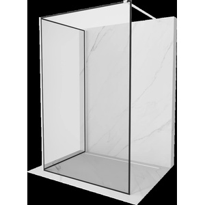 Mexen Kioto преграда за душ Walk-in 130 x 100 см, черна рамка, бяла - 800-130-212-20-70-100 (800-130-212-20-70-100)