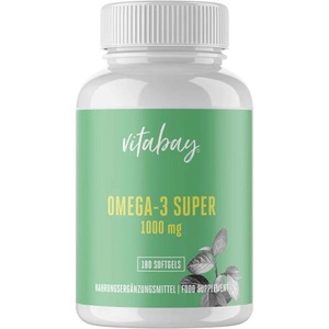 Vitabay Мозъчна и сърдечна функция - Омега-3, 1000 mg x 180 софтгел капсули (VB1112)