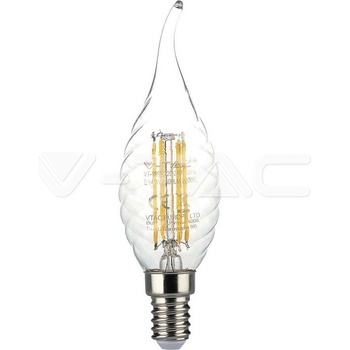 V-TAC LED Крушка 4W Filament E14 Кендъл Спирала Пламък 3000K (214308)