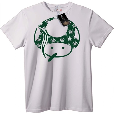 NOONEBRAND Тениска Канабис усмивка - L, White