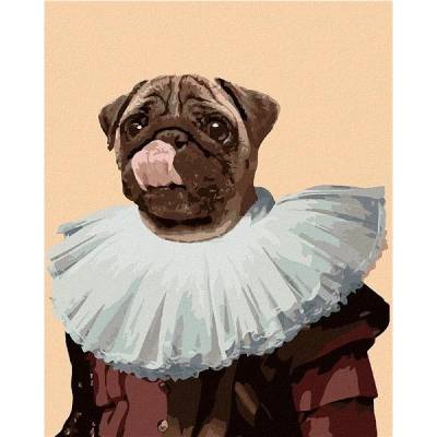 Zuty Malování podle čísel Královský pes mops 80 x 100 cm vypnuté plátno na rám