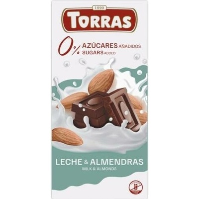 Torras Bezlepková mléčná s mandlemi bez přidaného cukru 75 g