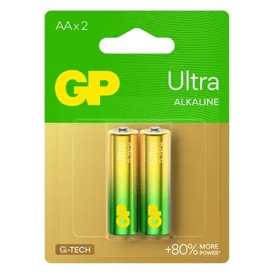 GP Batteries Алкална батерия gp ultra lr6 aa /2 бр. в опаковка/ 1.5v gp, gp15au (gp-ba-15au-u2)