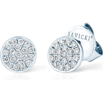 SAVICKI Кръгли обеци: бяло злато. диаманти