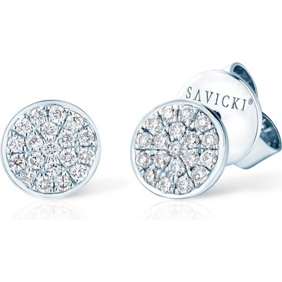 SAVICKI Обеци тип халка Savicki: бяло злато. диаманти