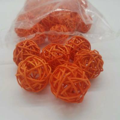 Ratan ball 4 cm / 30 kusů - oranžová - SU0393