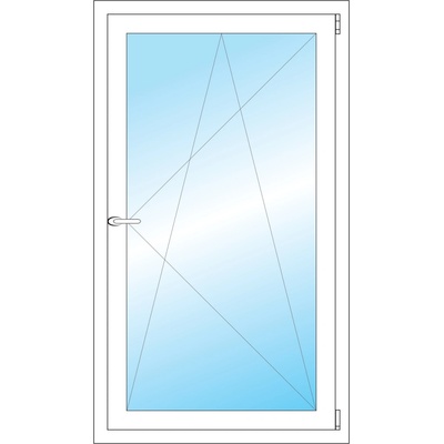 Okna Hned Plastové okno 75 x 130 cm bílé otevíravé a sklopné pravé