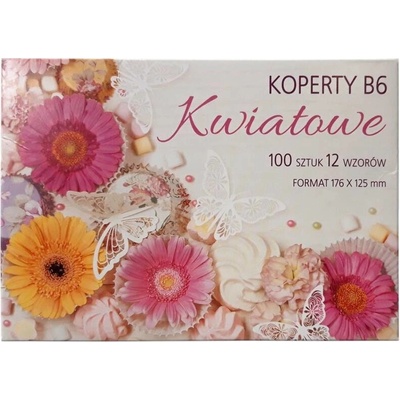 Ostatní Obálky barevné Květy B6 100ks