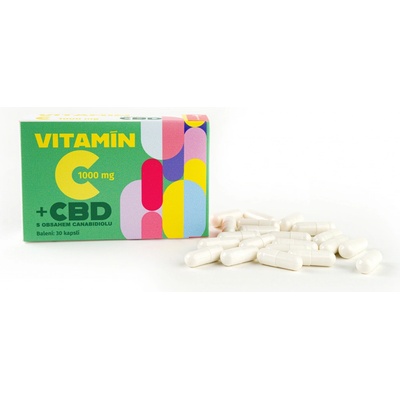 Zdravá Tráva Vitamín C 1000 mg s CBD 30 kapslí