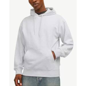 JACK & JONES Jjecharge Sweat Hood Noos White Melange - magazinko