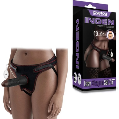 Вибриращ страп-он, ултра реалистичен, 19см. - Easy Strapon Set 2 (LVTOY00761)