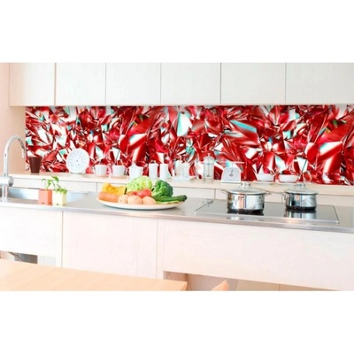 DIMEX ART Фототапет за кухня - червен кристал 350 x 60 см