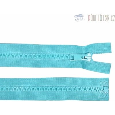 Zips kostený nedeliteľný tyrkysový, dĺžka 25 cm