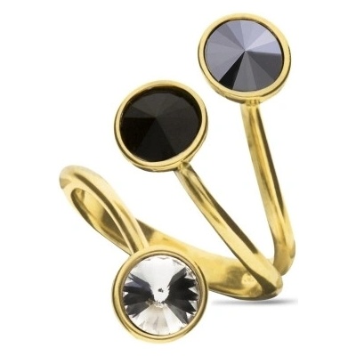Spark prsten se Swarovski Elements Rotundus Gold 9092 Jet Hematite