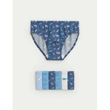 Marks & Spencer Бикини от чист памук с мотив динозаври, 7 бр. в опаковка (2-8 години) Marks & Spencer многоцветна Marks & Spencer | Mnogotsveten | Момчешки | 2-3 Y