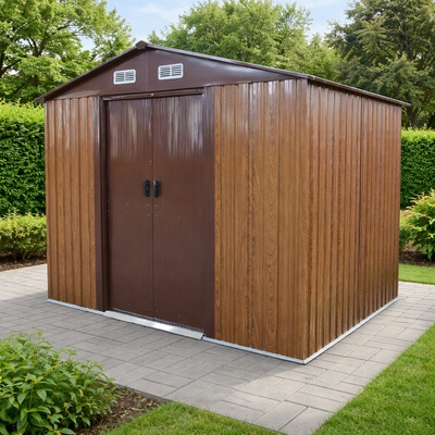 BestBerg BBSH-608W 5,3 m² 205 x 257 x 202 cm dekor dreva/hnedá
