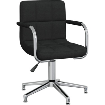 vidaXL Въртящ се трапезен стол, черен, текстил (3088068)