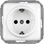 Elhard - Керамичен ретро домашен контакт SCHUKO 230V без рамка, бял (EF0014)