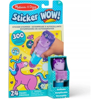 Melissa and Doug Sticker WOW! Razítka s nálepkami jednorožec 300 ks