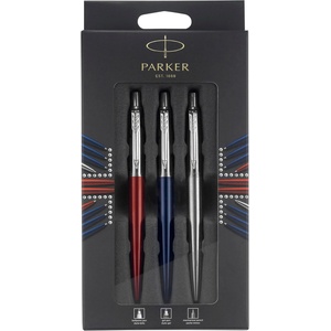 Parker Jotter London Trio Discovery Pack: Ballpoint Pen (Royal Blue) | Gel Pens (Red Kensington) & Mechanical Pencil (Stainless Steel) - 2032740 (2032740)