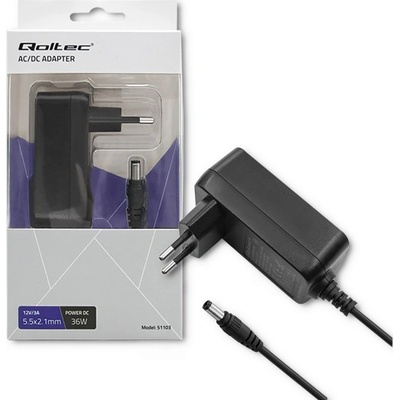 Qoltec napájecí zdroj 36W | 12V | 3A | 5.5*2.1