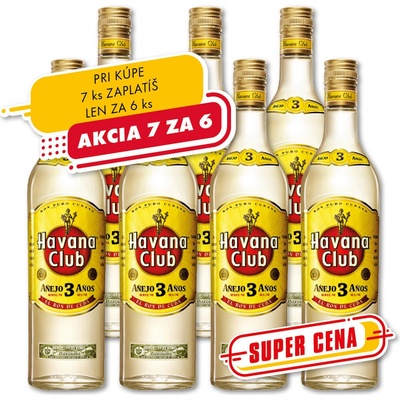 Havana Club Añejo 40% 3y 1 l (čistá fľaša)