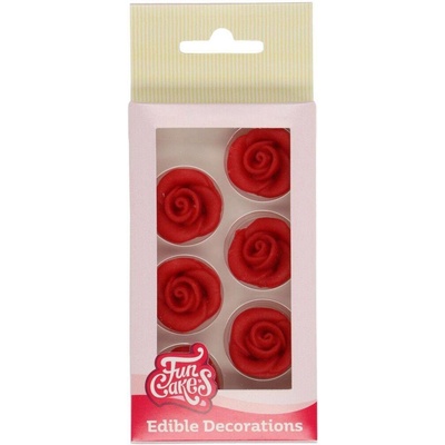Marcipánové zdobení 6ks červené růže FunCakes – Zboží Mobilmania