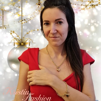 Image 1 of Бижута от стомана със сърце в златно