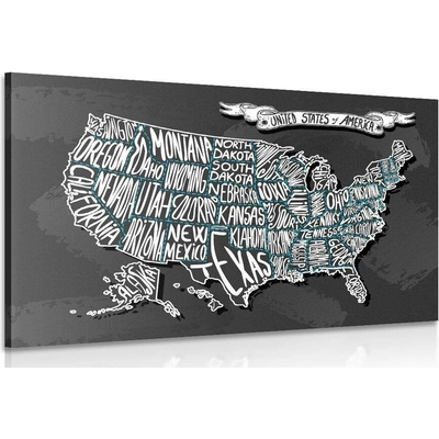 Obraz moderní mapa USA - 120x80