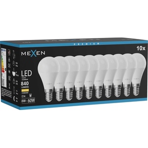 Mexen Nova 10x LED крушка E14, G45, 8W, Топла - 3000K, 840 lm - L101-E14-0830-01x10 (L101-E14-0830-01x10)