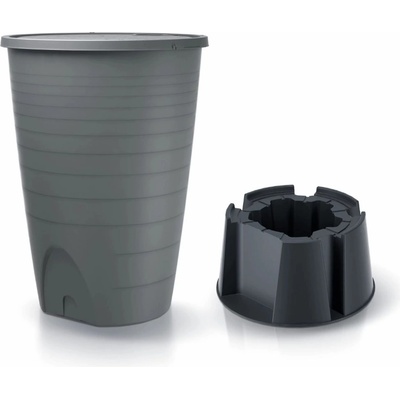 HydroMoby Резервоар за дъждовна вода с основа HydroMoby Peruno Set, 260л, цвят Сив (IDPE260S - Grey)