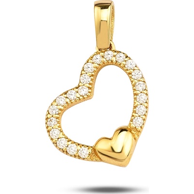 Lillian Vassago Zlatý přívěsek se zirkony Srdce LLV95 GP016