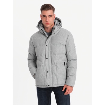 Ombre Clothing Мъжко яке с качулка Ombre Облекло Ombre Clothing | Siv | МЪЖЕ | S