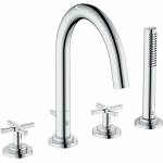 Kludi Nova Fonte Classic смесител за вана и душ с 4 части, гланциран хром (204250520)