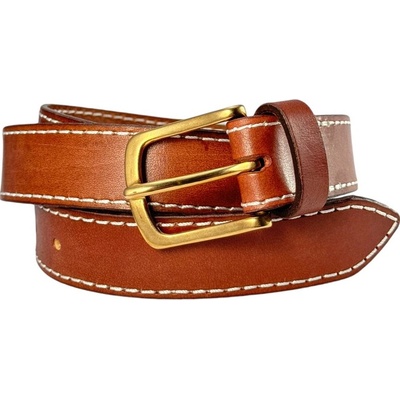 Drakkaria GENTLEMAN luxusní manažerský kožený opasek s bronzovou sponou bez ražby P28863
