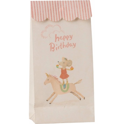 Maileg Papírový sáček Happy birthday Unicorn – set 12 ks, růžová barva, papír