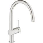 GROHE Кухненски смесител Grohe Minta Supersteel с едноръкохватков душ, матов хром (32918DC0)