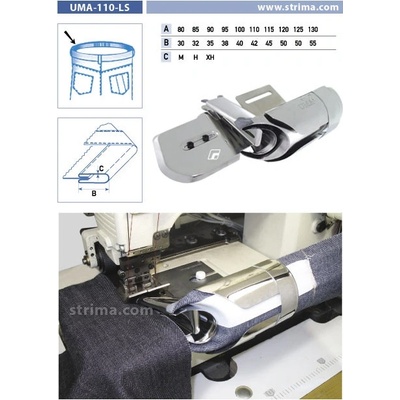 Texi Lemovač pro všívání pásku pro šicí stroje UMA-110-LS 110/42 XH