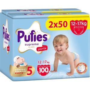 pufies Пелени гащи Pufies Supreme - Размер 5 Junior, 100 броя, 12-17 kg, 2 х Jumbo Pack (54000282) - ozone
