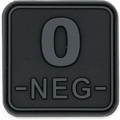 JACKETS TO GO nášivka KRV 0- NEG plast velcro ČIERNA