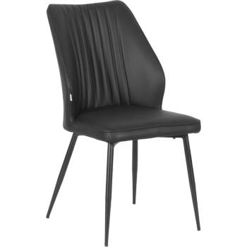 Carmen Трапезен стол laredo y силиконова кожа - черен 60