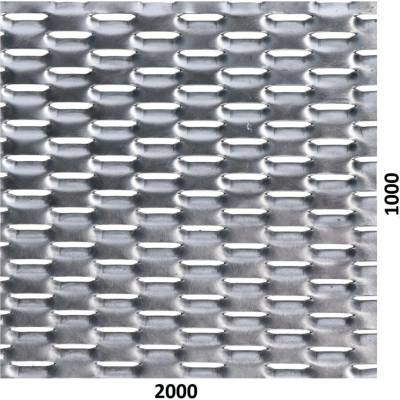 Hliníkový tahokov, kosočtvercové oko: 47x18mm, můstek: 8mm Šířka: 2000mm, Výška: 1000mm