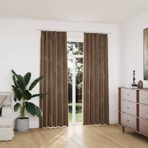 Pure Line Home Кадифени завеси в цвят бежов с перделък, 2 бр. , 140 x 225 см