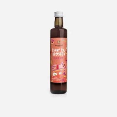 Sonnentor Čierny čaj broskyňa sirup BIO 500 ml