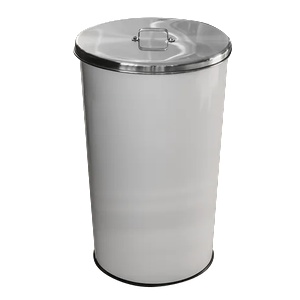 HORECANO G-Кош за отпадъци 46L БЯЛ С ИНОКСОВ КАПАК Ø36xh60cm (90008-001W) (018537)