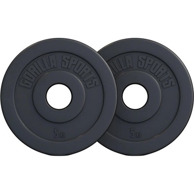 Gorilla Sports plastová sada záťažových kotúčov 10 kg 255 mm