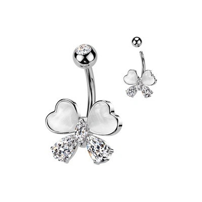 Šperky4U piercing do pupíku mašlička WP0097-C